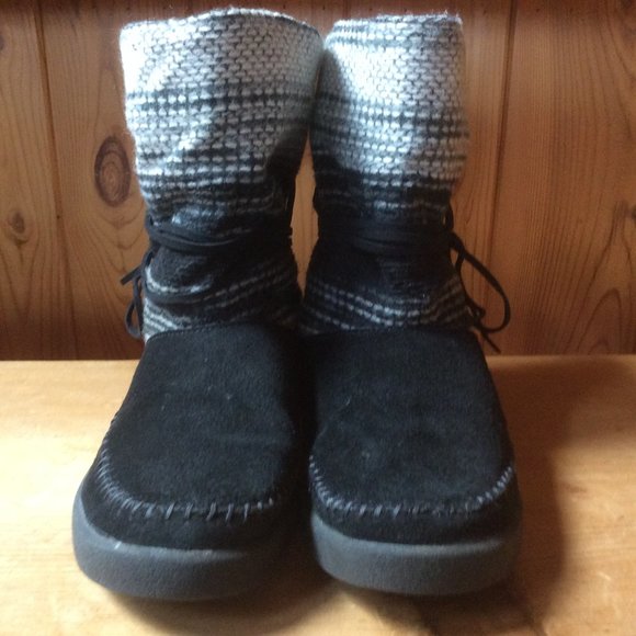 Canyon River Blues Black Suede Southwestern Sweater Boot Size 6M - Picture 3 of 8